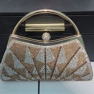 Elegant Gold and Silver Clutch Bag